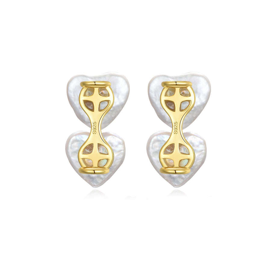 FRESH WATER PEARL DOUBLE HEART HEARING AID CHARM