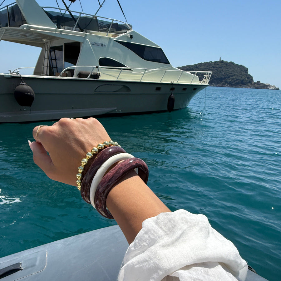 PINNA BEADED GOLD BANGLE