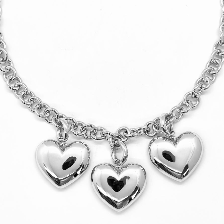 SCALA HEART NECKLACE IN SILVER