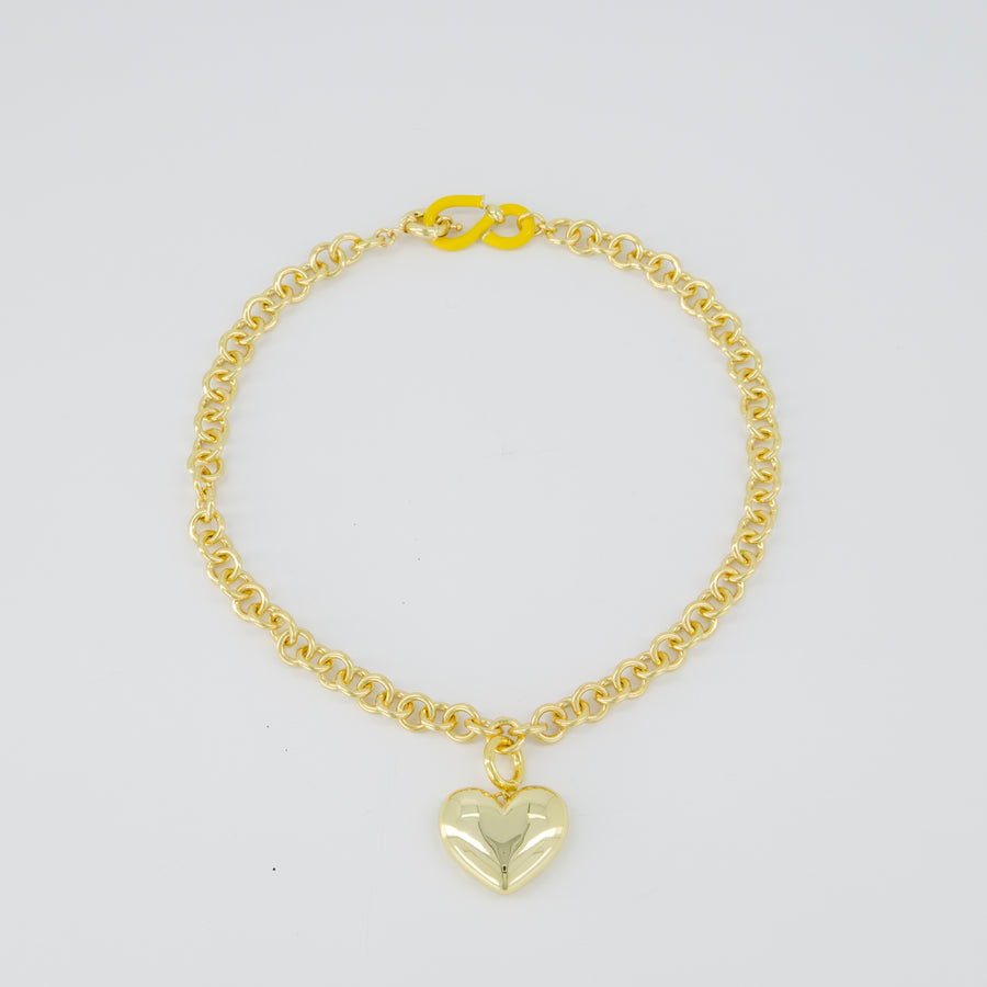 SCALA HEART NECKLACE IN GOLD