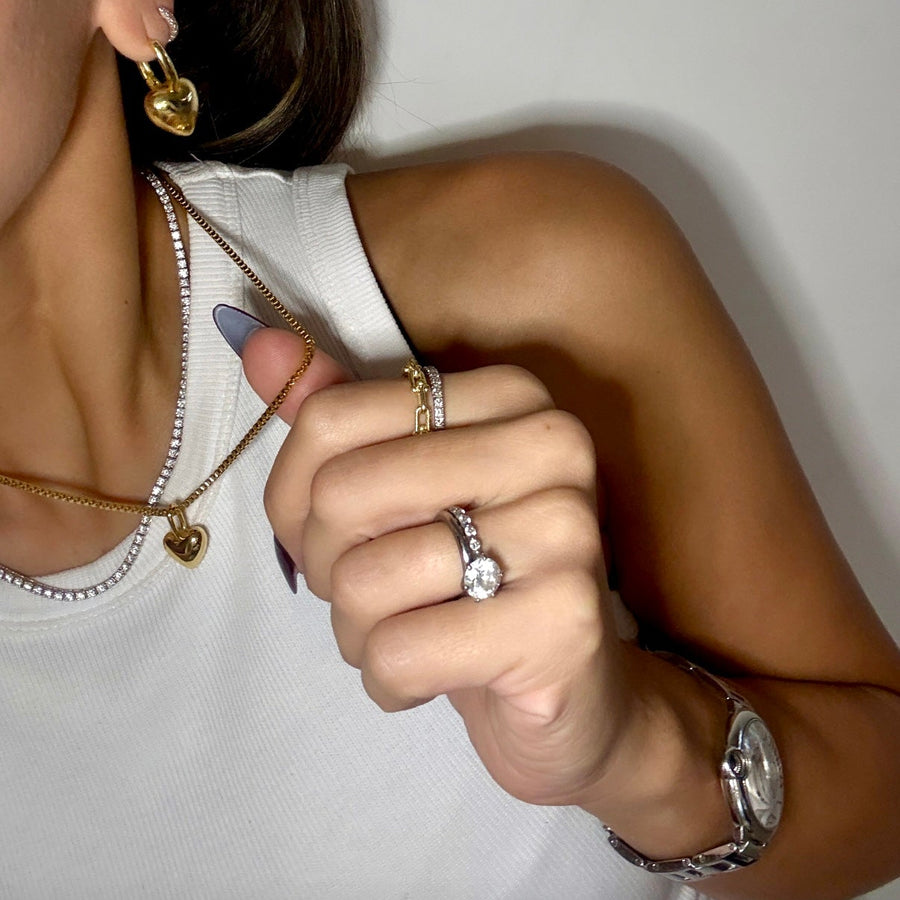 BUBBLE HEART GOLD NECKLACE