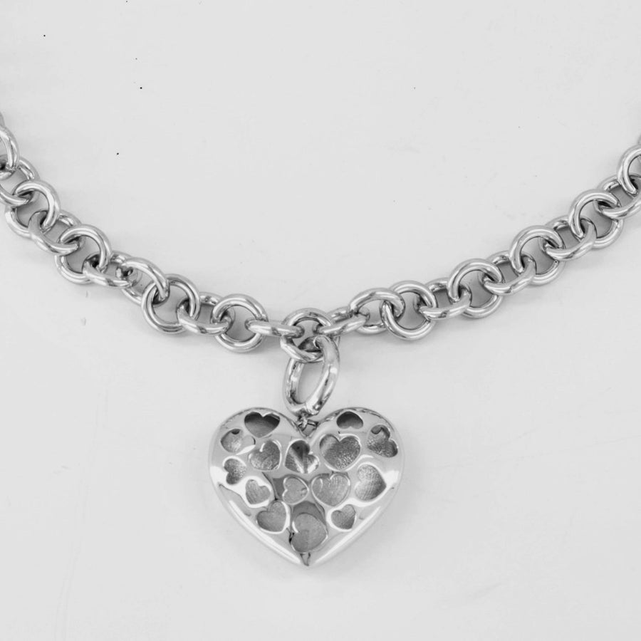 SCALA HEART NECKLACE IN SILVER