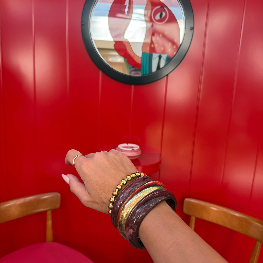 PINNA BEADED GOLD BANGLE