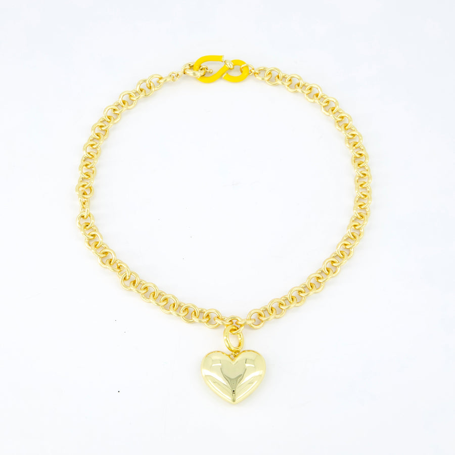 SCALA HEART NECKLACE IN GOLD