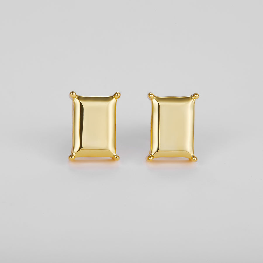 Gold square-shaped earrings 