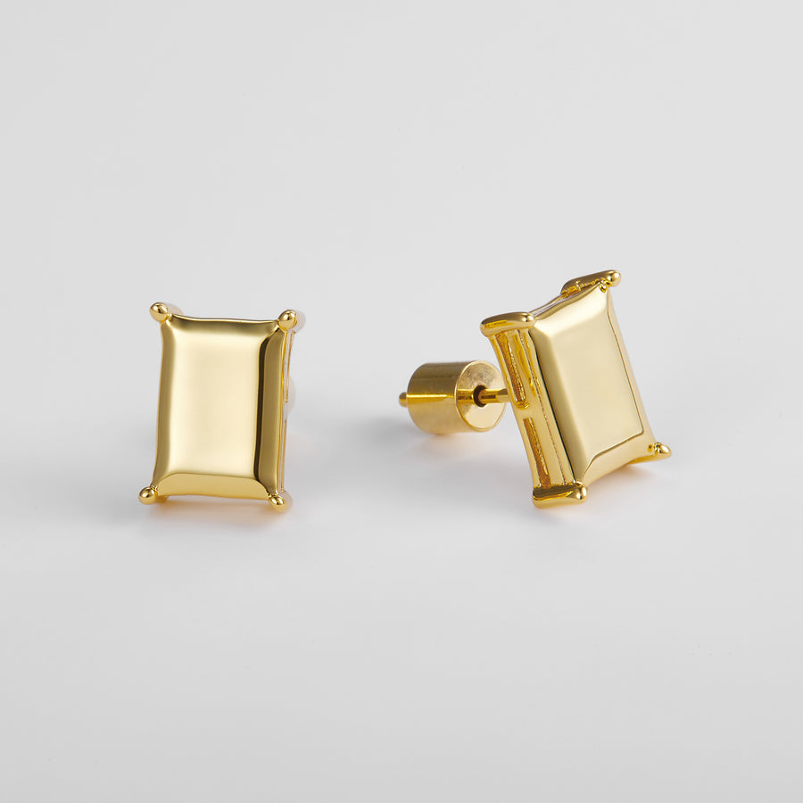 Gold square-shaped earrings 