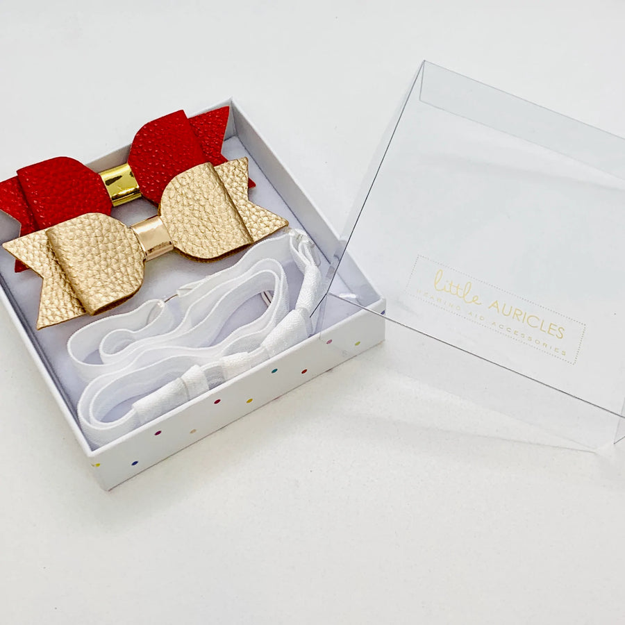 HEARING AID HEADBANDS - GOLD AND RED