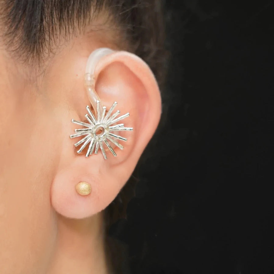 STERLING SILVER STAR HEARING AID CHARM