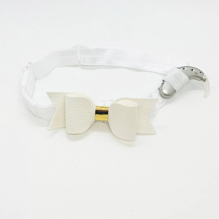 HEARING AID HEADBANDS - GOLD & WHITE