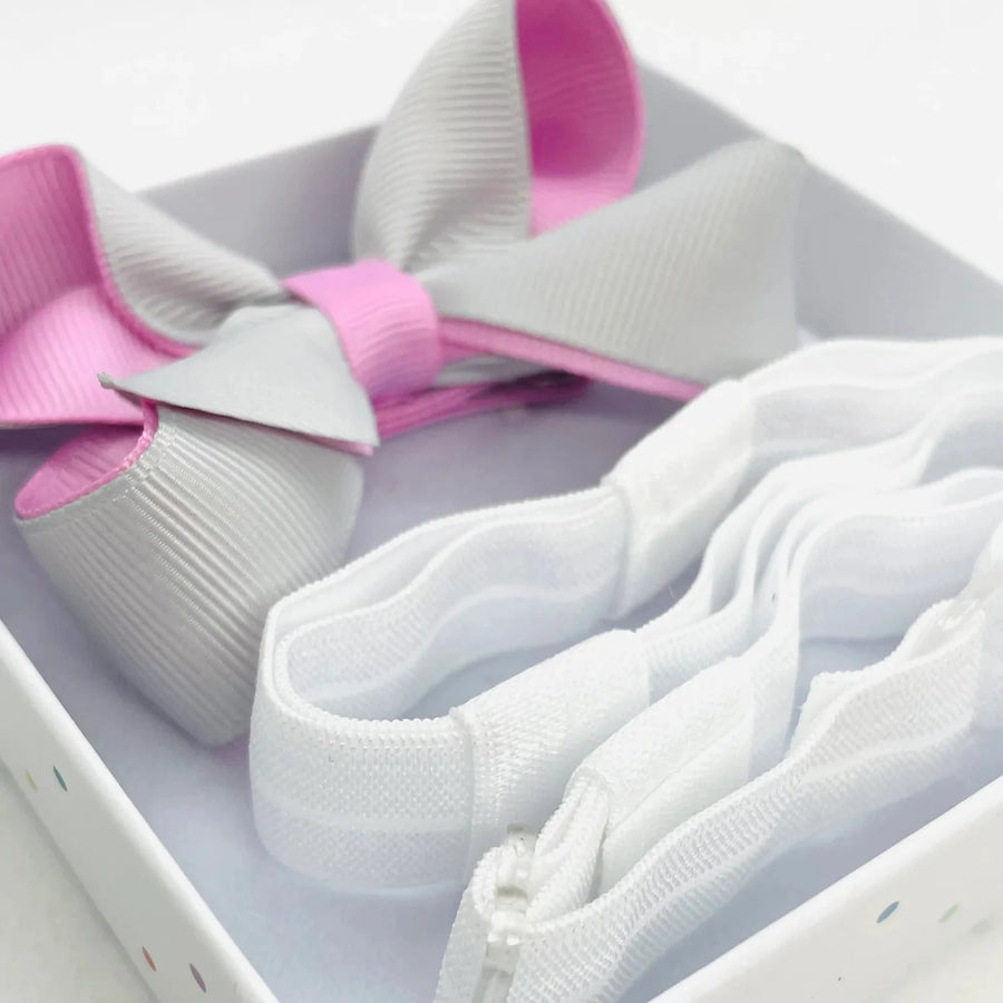 HEARING AID HEADBANDS - BABY PINK AND GREY